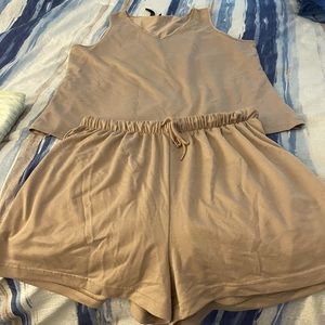 Sleepwear, tan short set